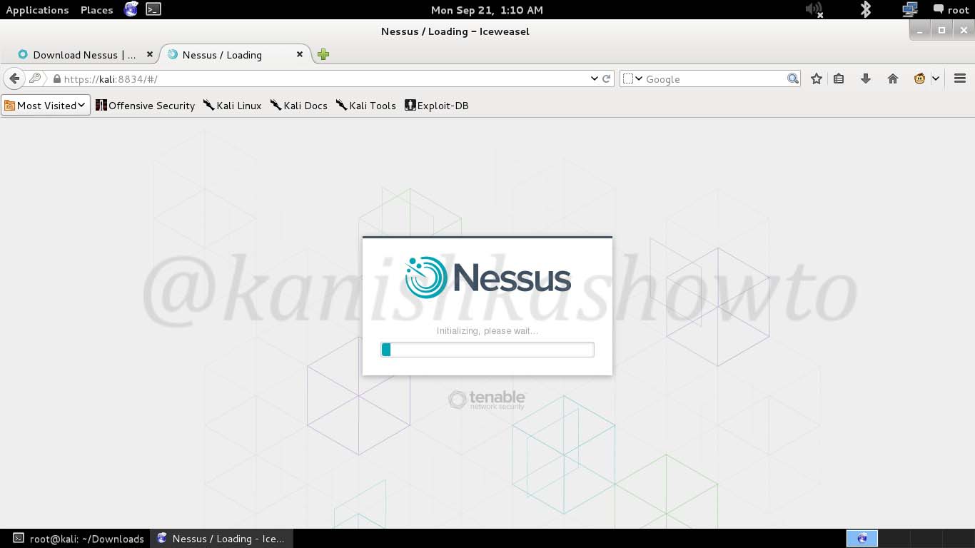 Как запустить nessus на kali linux