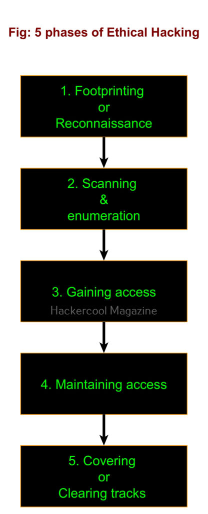 What is ethical hacking? What are 5 phases of ethical hacking?